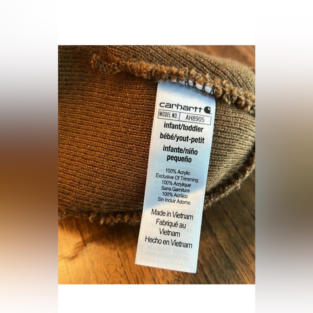 Carhartt Toddler Beanie - Brown- Acrylic,
Size-Infant/Toddler NEW WITH TAGS - Picture 5 of 5